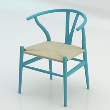 high quality scandinavian wishbone chair ch24 poly model blue wood 1949 armchair cheap choro3d cord danish design dining furnishings furniture hans interior replica seat wegner 3d print model - Mito3D