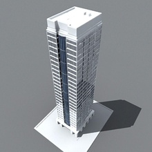 high rise architecture building city commercial complex highrise hotel multi office residential rose rozenkrantz skyscraper storey structure tower visualisation 3d print model - Mito3D