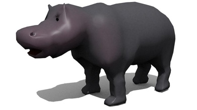 lowpoly hippo 3d Afrika hayvan blender jkindena model savannah 3d print model - Mito3D