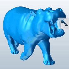 Nilpferd laden v1 hippopotamus aufladen Tiere bedruckbar ist lowpoly 3d print model - Mito3D