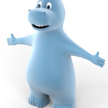 hippo 4dartisan hayvan çizgi film karakter insan maskot model oyuncak 3d print model - Mito3D