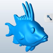 la grande rascasse v1 du poisson aquatiques vie imprimable lowpoly les poissons de aquatique 3d print model - Mito3D