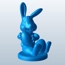 holding huge egg v1 bunny seasonal printable lowpoly 3d print model - Mito3D