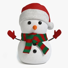 holiday snowman abramsdesign character christmas cute hat man mas model santa scarf snow winter x xmas 3d print model - Mito3D