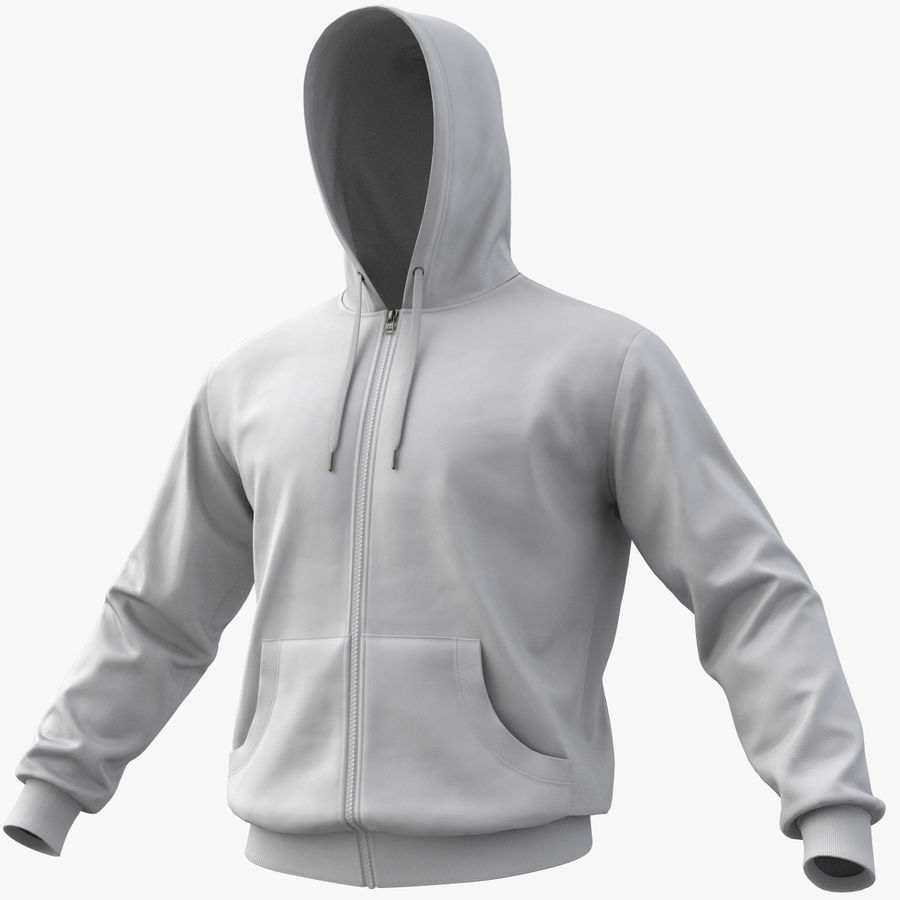 hoodie 01 weiß +pbr Bekleidung sportlich lässig Charakter Kleidung hoody Jacke lowpoly Mann Modell pbr realistisch sind realtime s sport Straße sweatshirt syutkinanton Einheit urban vray getragen Jugend 3D print model - Mito3D