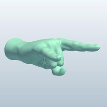 hookem chifres gesto de v1 gancho em anatomia printable lowpoly 3d print model - Mito3D