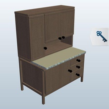 hoosier cabinet v1 furniture printable lowpoly 3d print model - Mito3D