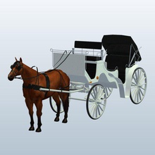 carrozza v1 cavallo trasporto mezzi di stampabile lowpoly 3d print model - Mito3D