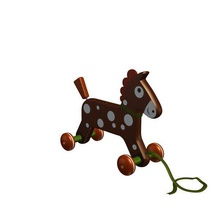 Pferd pullalong v1 ziehen zusammen - Spielzeug bedruckbar ist lowpoly 3d print model - Mito3D