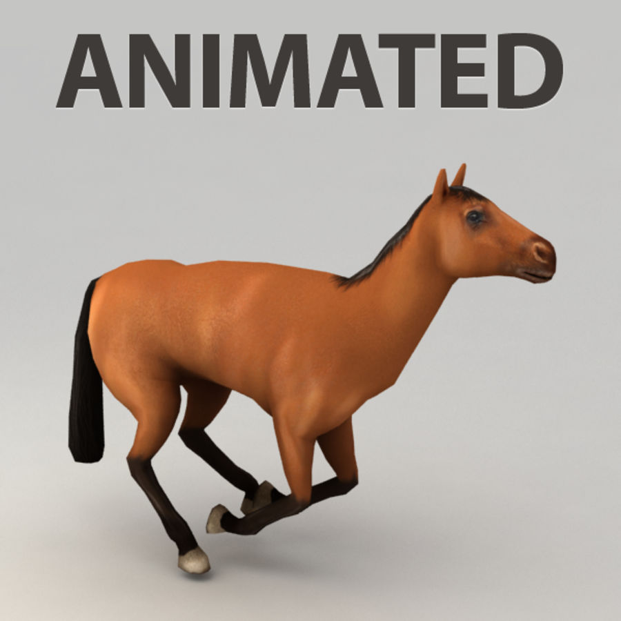 caballo aparejado animal de la granja juego caballero kvakling lowpoly mare modelo el jinete montar a aparejo 3D print model - Mito3D