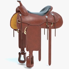 horse saddle abramsdesign accessory animal cowboy equestrian equipment farm game leather model pbr pony race ready real realistic riding run sport time toy 3d print model - Mito3D