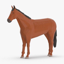 horse standing animal cartoon character farm fun funny game livestock lower lowpoly mammal model poly royalmix stand wildlife zoo 3d print model - Mito3D
