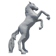 horse statue animal bronco character charger colt hoofs jump mammal model mustang pony rear rwknope sculpture stallion steed trotter 3d print model - Mito3D