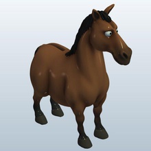 cheval v1 animaux imprimable lowpoly 3d print model - Mito3D
