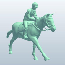horseandrider au galop v1 warmblood cheval rider la pose animaux imprimable lowpoly 3d print model - Mito3D