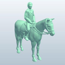 horseandrider neutre v2 warmblood cheval rider la pose animaux imprimable lowpoly 3d print model - Mito3D