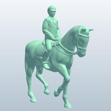 horseandrider victorypose v1 warmblood horse rider victory pose animals printable lowpoly 3d print model - Mito3D