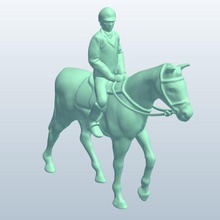 horseandrider walking v1 warmblood horse rider pose animals printable lowpoly 3d print model - Mito3D