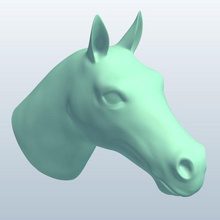 horsehead v3 horse head animals printable lowpoly 3d print model - Mito3D