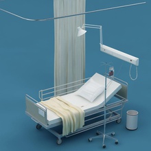 cama de hospital 3d la arquitectura cuidado clínica médico equipo el mobiliario salud médica modelo a enfermera operación paciente perfusión salón belleza escáner ciencia skyart3d estación cirugía xray 3d print model - Mito3D