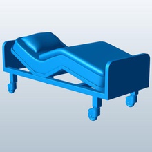 cama de hospital v1 la muebles imprimible lowpoly 3d print model - Mito3D