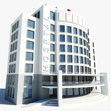 hospital building symbol architecture art blocks city clip giimann house infirmary medical model structure surgery tower 3d print model - Mito3D