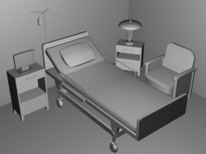 hospital scene ambulance architecture bed bedside chemistry clinic emergency er furniture hart heart iv medical medicine mike060187 model monitor patient room science stand surgery table 3d print model - Mito3D