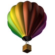 hot air balloon aircraft airplane basket blimp business colorful dirigible fly go2studios historic model plane private propeller rainbow 3d print model - Mito3D