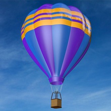 hot air balloon 4d aircraft airplane airship basket c4d cinema cinema4d fabiovalle3d floating fly gas model plane sky transport transportation vehicle 3d print model - Mito3D
