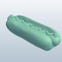 hot dog bun v2 sıcak köpek gıda yazdırılabilir lowpoly 3d print model - Mito3D