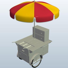 hot dog vending cart v1 novelties printable lowpoly 3d print model - Mito3D