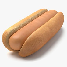 perro caliente abramsdesign bun rápido fastfood de alimentos hotdog almuerzo la carne modelo sándwich merienda 3d print model - Mito3D