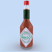 hot sauce tabasco bottle brand chili collection company condiment eat fiery flavor food glass kudz46 louisiana maya mcllhenny model original pepper red spicy 3d print model - Mito3D
