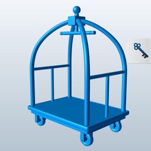 hotel luggage cart v2 transportation printable lowpoly 3d print model - Mito3D