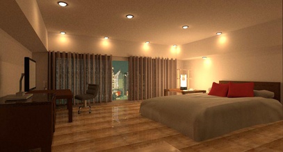 hotel camera scena notturna 3dmakkai architettura attività elementi gioco casa interni led luce più in basso modello notte poli ray v 3d print model - Mito3D