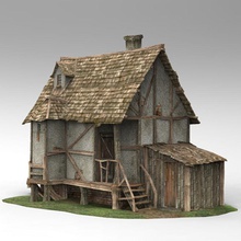 house1 3d wanderer architecture building city cottage elements exterior gothic home house landmark medieval model old scene shed street structure victorian village 3d print model - Mito3D