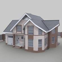 casa 3ds aeche americano architettura edificio costruzione fbx mansion max modello obj scena vray 3d print model - Mito3D