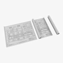 house blueprints set 3d molier 3ds architect architecture building cad construction design document drafting draws home industrial international model paper plan project roll sketch structure vray 3d print model - Mito3D