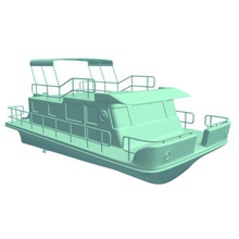 house boat v1 ships seacraft printable lowpoly 3d print model - Mito3D