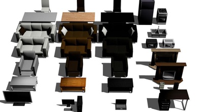 ev öğe koleksiyonu - iç komple seti sandalye toplama tamamlayın bilgisayar kanepe masa mobilyalar mobilya öğeleri kit mutfak laptop canlı daha düşük malzeme model mpind3205 fırın paketi ambalaj poly oda tablo doku tv 3d print model - Mito3D