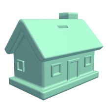housebank v1 house bank containers printable lowpoly 3d print model - Mito3D