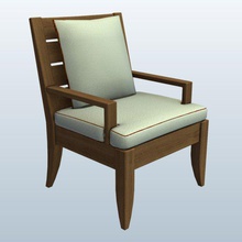 hsm0002 v2 tan braço cadeira móveis printable lowpoly 3d print model - Mito3D
