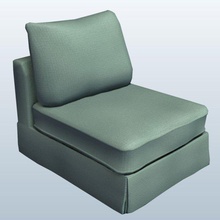 hsm0007 v2 seccionais armless cadeira móveis printable lowpoly 3d print model - Mito3D