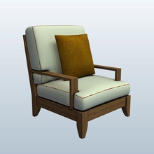 hsm0018 v2 tan lounge la sedia mobili stampabile lowpoly 3d print model - Mito3D