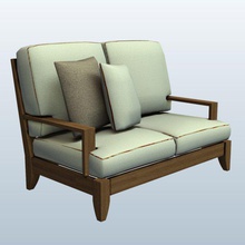 hsm0019 v2 tan love seat furniture printable lowpoly 3d print model - Mito3D