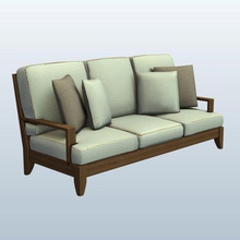hsm0024 v2 tan sofa furniture printable lowpoly 3d print model - Mito3D