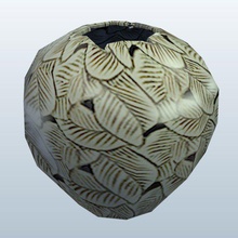 hsm0025 v2 squat leaf vase vases printable lowpoly 3d print model - Mito3D