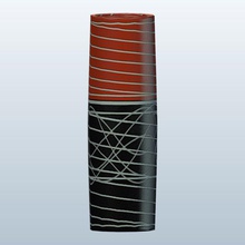 hsm0027 v2 red black striped vase vases printable lowpoly 3d print model - Mito3D