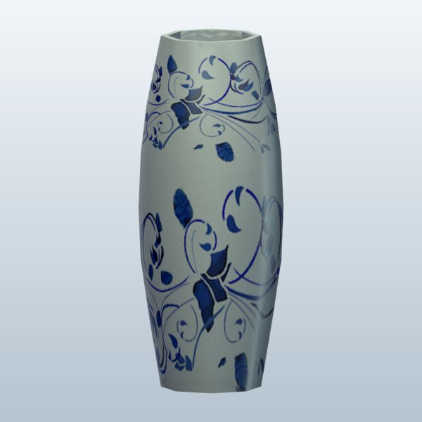 hsm0031 v2 hoch floral Porzellan vase Vasen bedruckbar ist lowpoly 3D print model - Mito3D