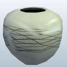 hsm0035 v2 breit Schnörkel vase Vasen bedruckbar ist lowpoly 3d print model - Mito3D